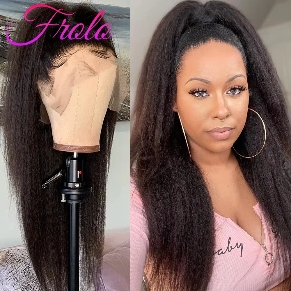 250 الكثافة 360 شعر مستعار دانتيل كامل غريب شعر طبيعي مفرود الباروكات 40 بوصة قبل قطعها البرازيلي الدانتيل الجبهة باروكة من شعر طبيعي للنساء #1