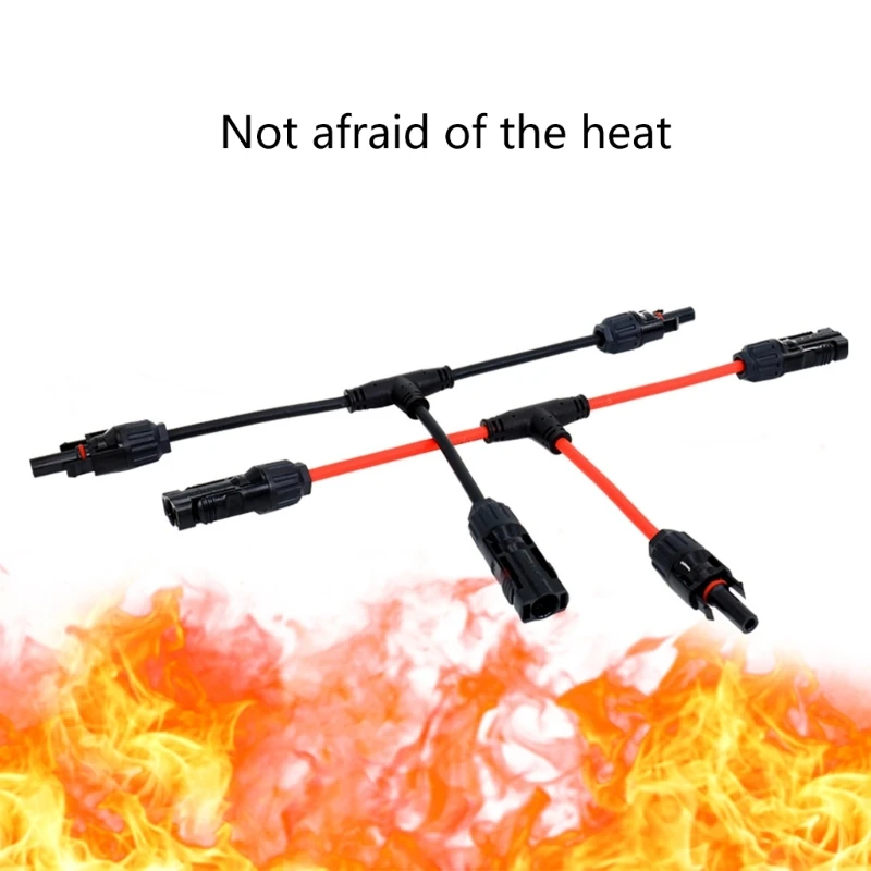 Solar Panel Panels Branch Connectors 30A 1000V Double Photovoltaic Wire Splitters 6mm² Extension Cable Pair for Energy Systems