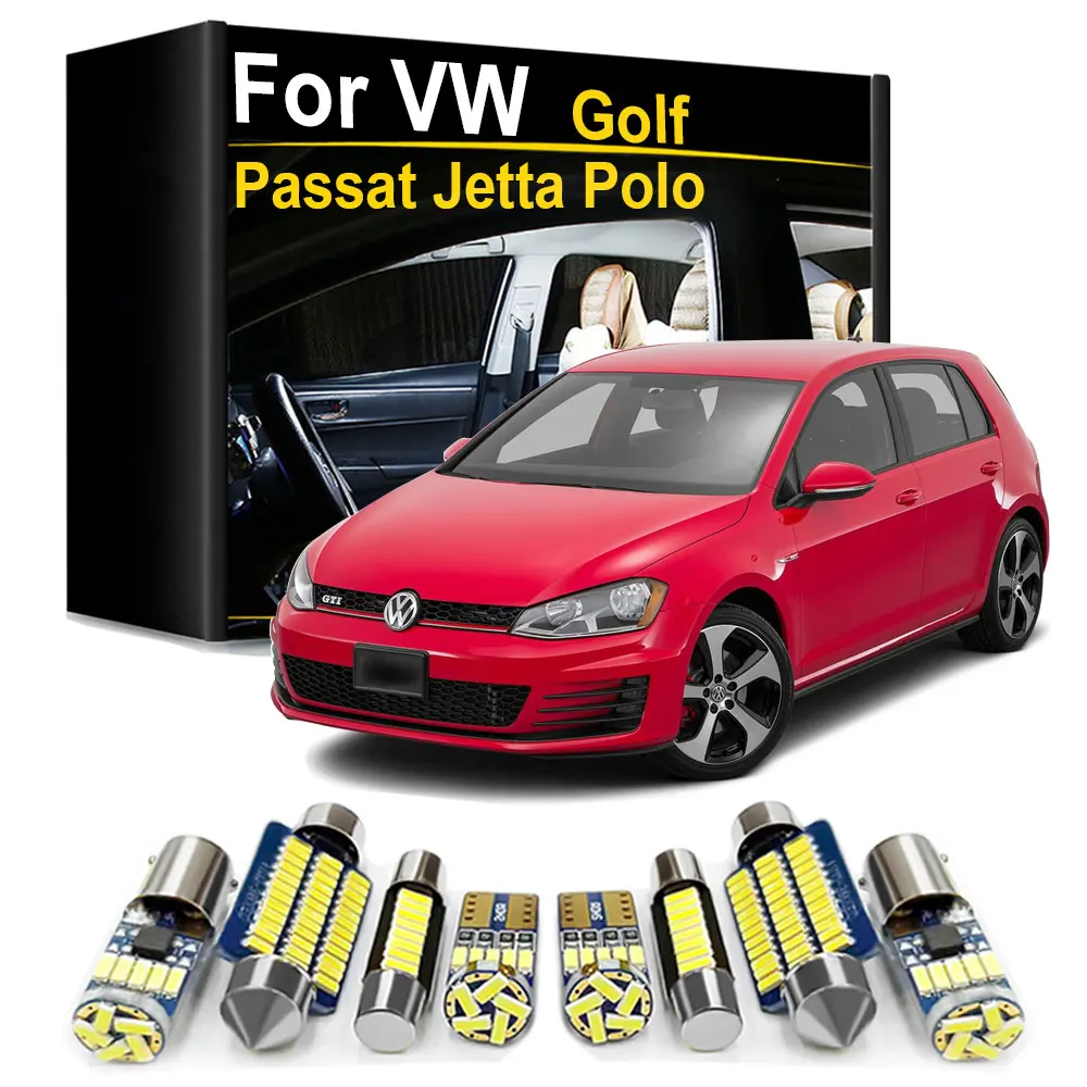 

Комплект светодиодного внутреннего освещения для Volkswagen VW Golf Jetta 3 4 5 6 7 Passat Polo 1990- 2013 2014 2015 2016 2017 2018 2019 2020 2021