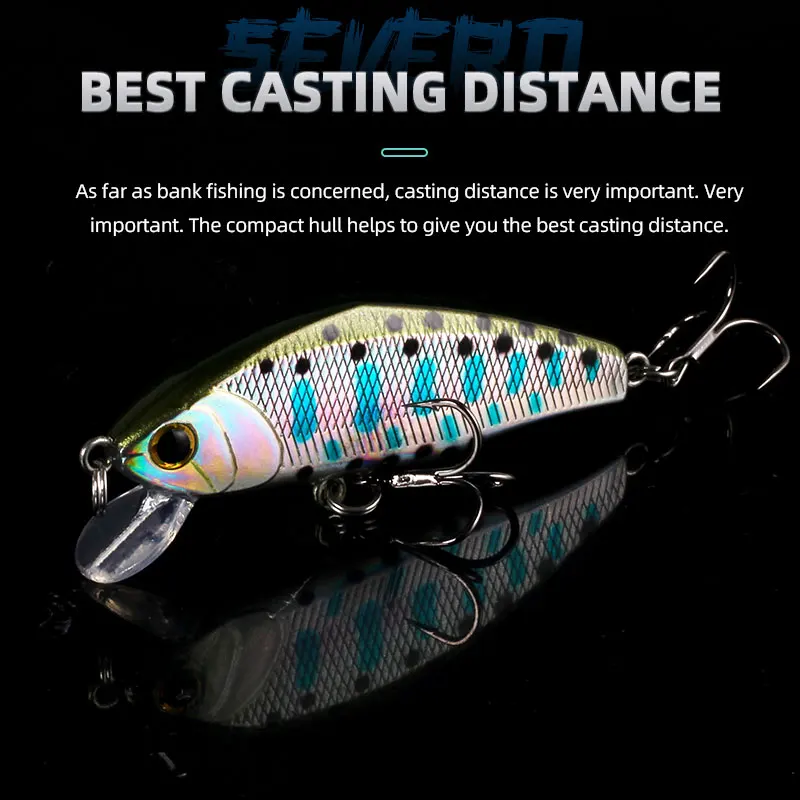 Cebos duros Magic Works Micro Minnow pesca de lubina 5,3g 52mm Jerkbait cebo Artificial Wobbler Mini señuelo de trucha pequeño pececillo hundido - imagen 5