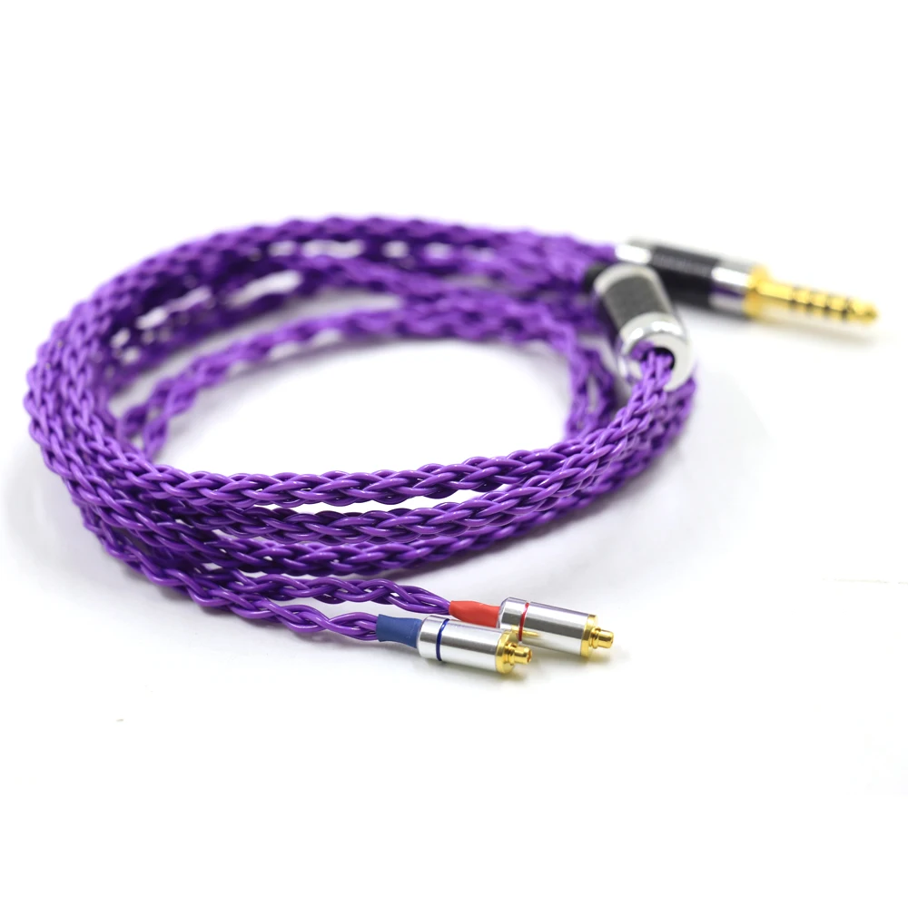 Haldane rolandpurple occ único cristal prata mmcx cabo para se315 se535 se846 fones de ouvido cabos cabo