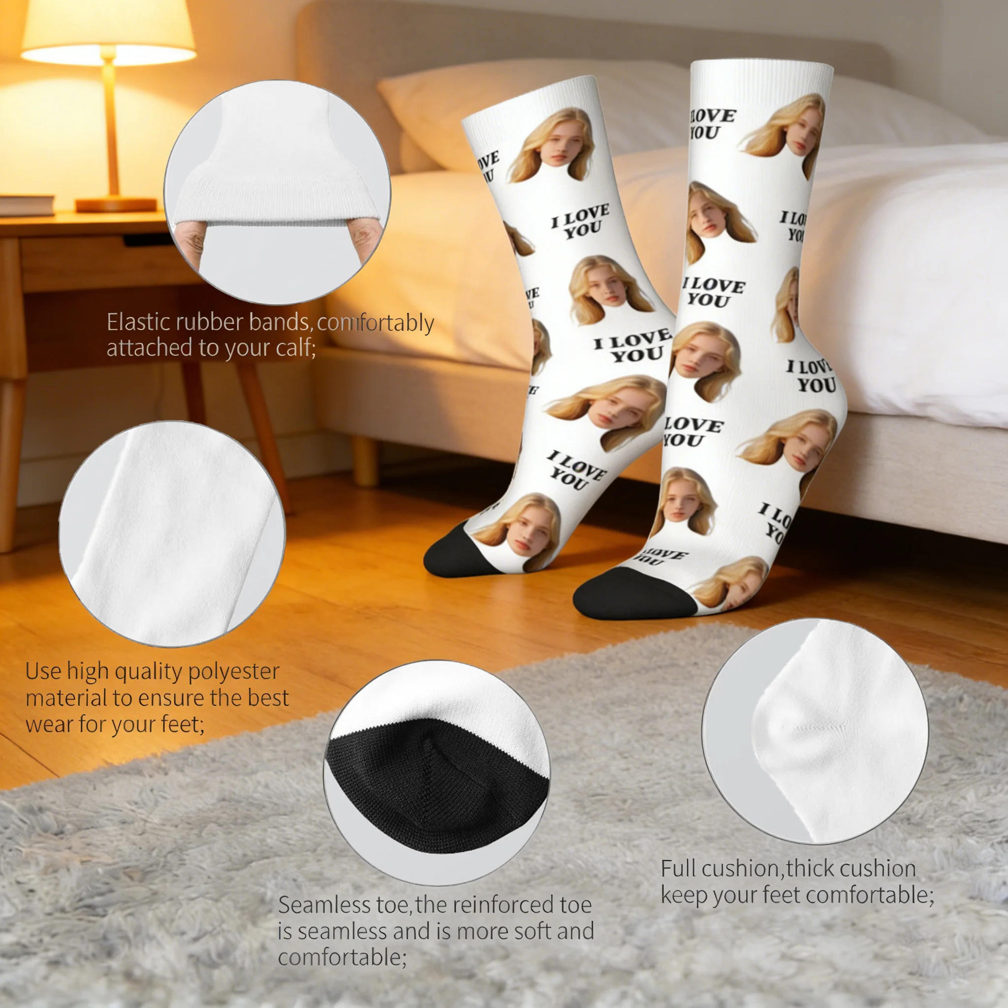 Customized pet and face socks  Unisex customized socks  Personalized picture socks interesting socks Customized socks as gifts