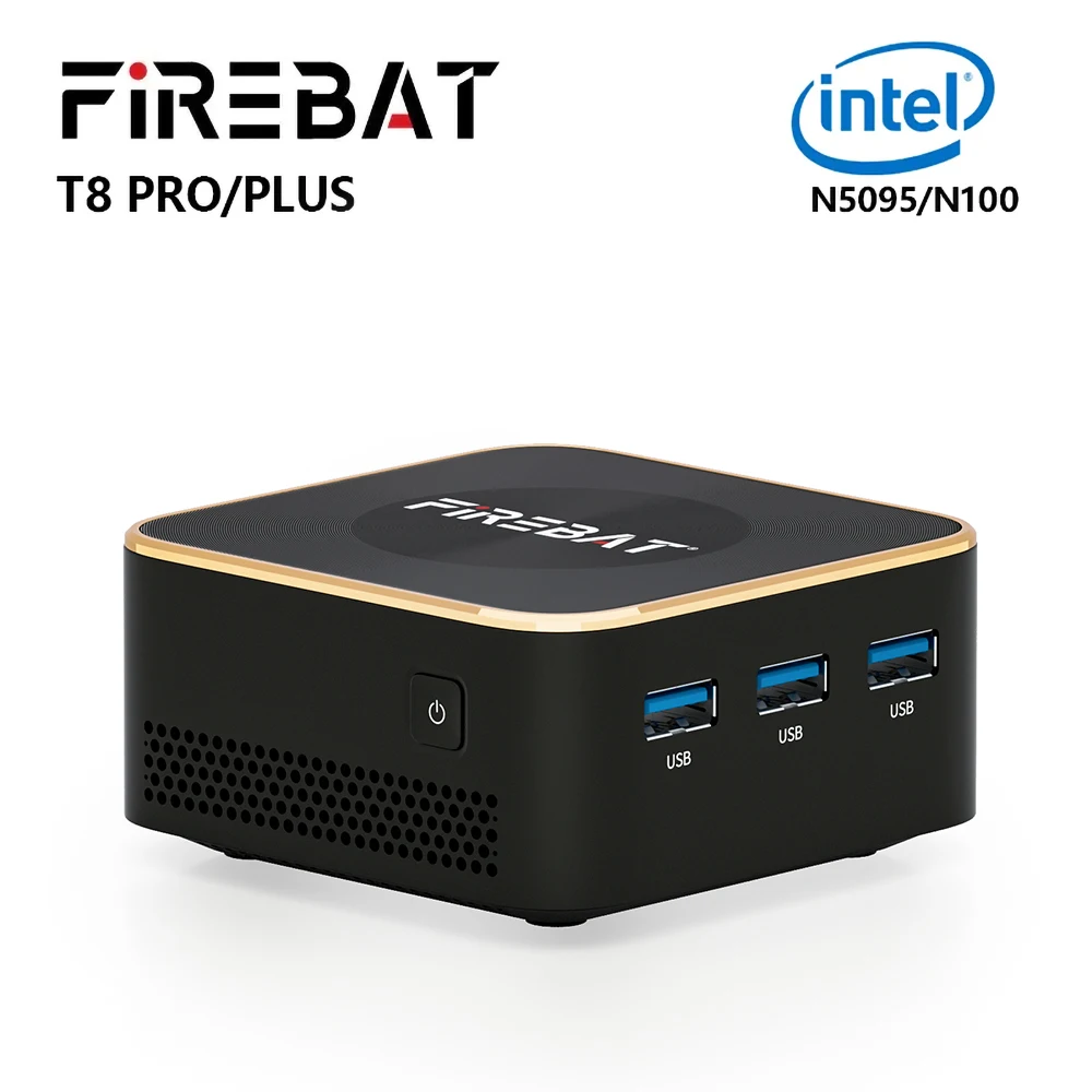 FIREBAT T8 Plus Mini PC Intel N5095 N100 CPU Komputer stacjonarny 8GB 16GB SSD 256GB 512GB 1TB DDR4 DDR5 WIFI5 BT4.2 HDMI Minipc