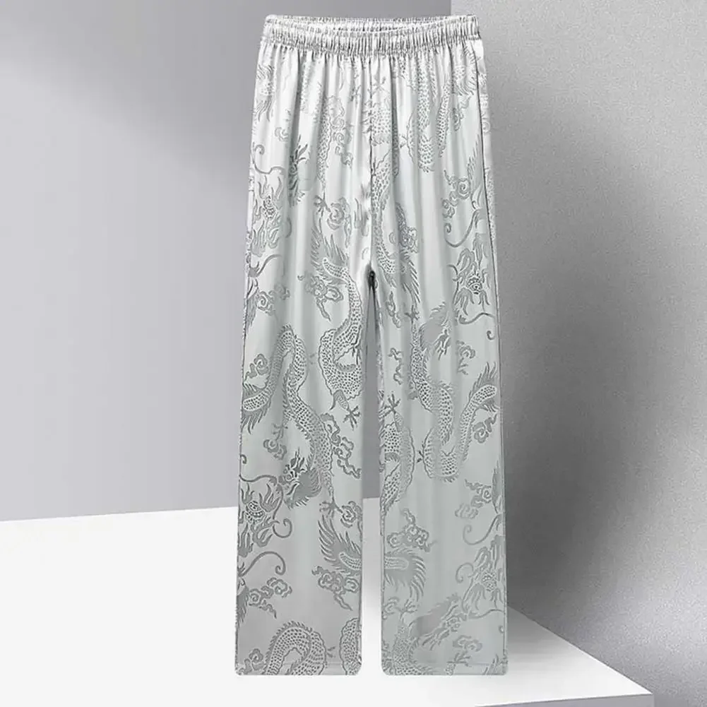 

Chinese Style Suit Chinese Style Men's Tang Suit Set with Dragon Print Shirt Wide Leg Pants Traditional Outfit for Casual Wear