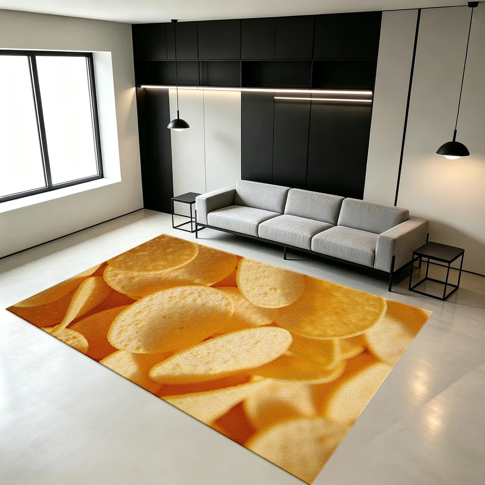Realistic Potato Chip Pattern Non Slip Carpet