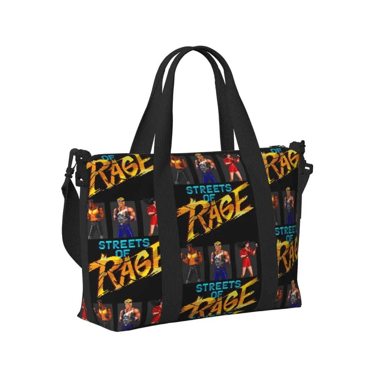 

Streets Of Rage Fighting Game Beach Travel Bag Large Capacity Tote Bags for Gym Sport Women Shopping Duffle Shoulder Bag