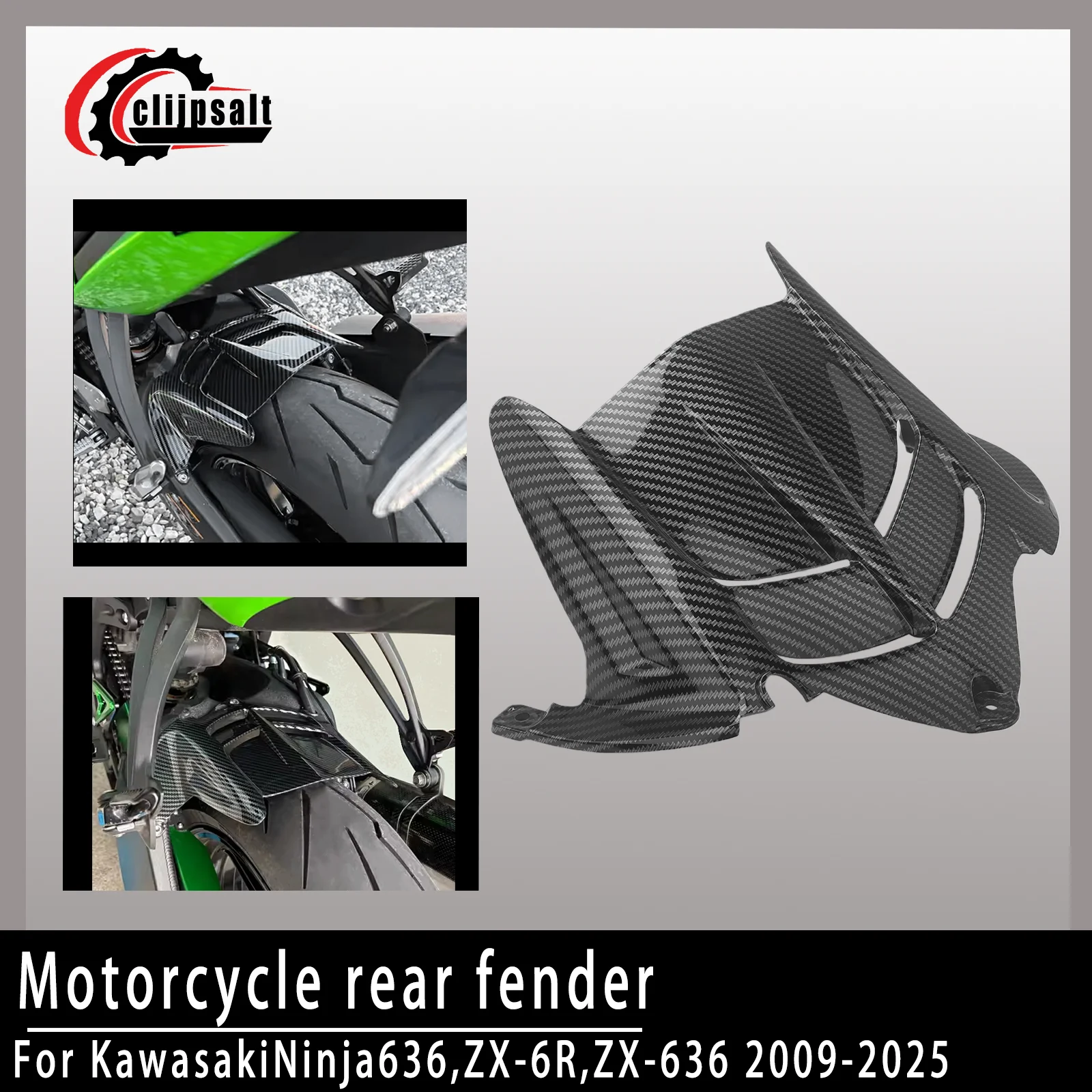 

For Kawasaki Ninja ZX-6R 636 ZX636 ZX-6R ZX6R 2009-2025 Rear Tire Guard Mudguard ABS Injection Molded Rear Mudguard Protector