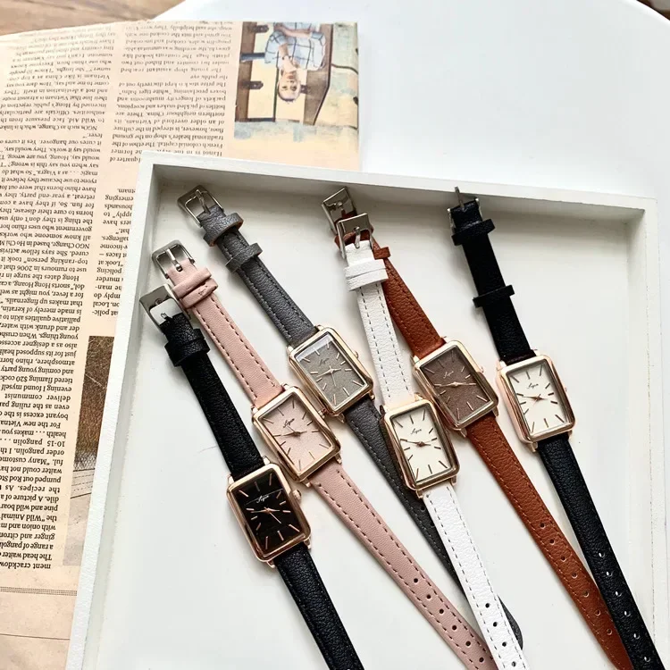 

Fashion Elegant Watch for Women Square Quartz Wristwatches Retro Simple Watches Leather Belt Clock Gift Girls Ladies Watch Reloj