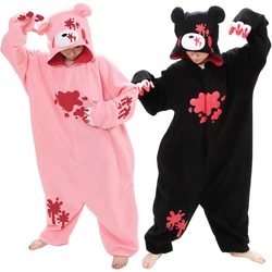 NEW Japan Anime Gloomy Bear Onesies Animal Suits Animal Cosplay Pajamas Pyjama Pink/Black Bear Jumpsuit Party Halloween Costume