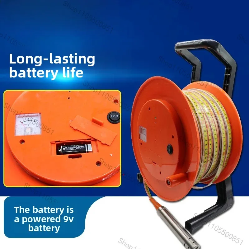 15mm Probe Steel Ruler Tape Deep Well Water Level Meter For 100M 300M 500M Well Water Depth