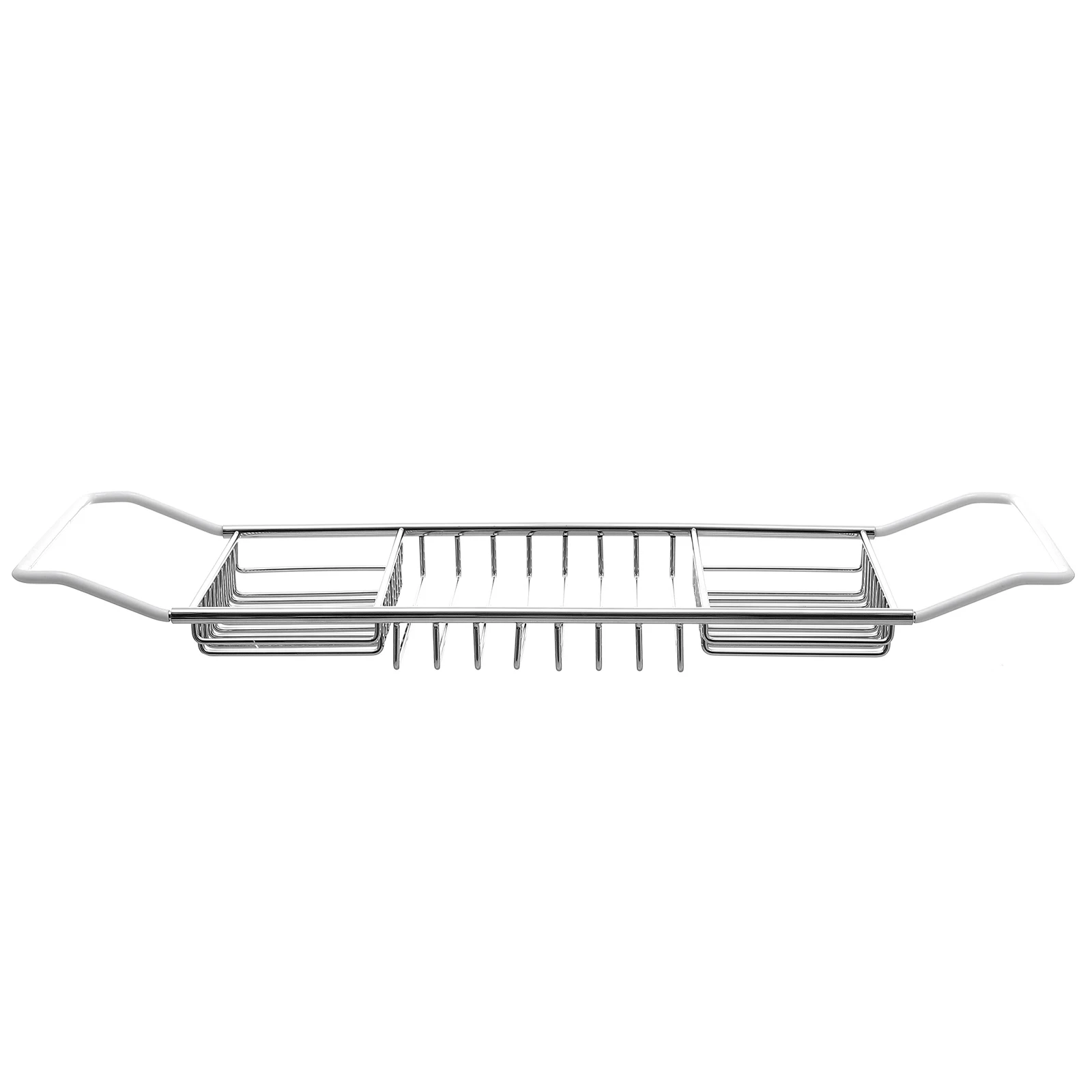 

Stainless Steel Bathtub Rack Telescopic Adjustable Bath Tray Holder Storage Organizer for Phone Book Tablet Shower
