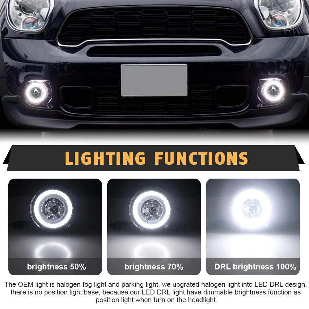 For Mini Cooper R56 Coupe R57 Convertible R55 Clubman R58 R59 Roadster R60 Countryman R61 Paceman LED DRL Daytime Running Light