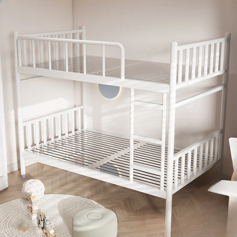 Thickened and minimalist stainless steel environmentally friendly double decker bed, high and low mother and child bed, with