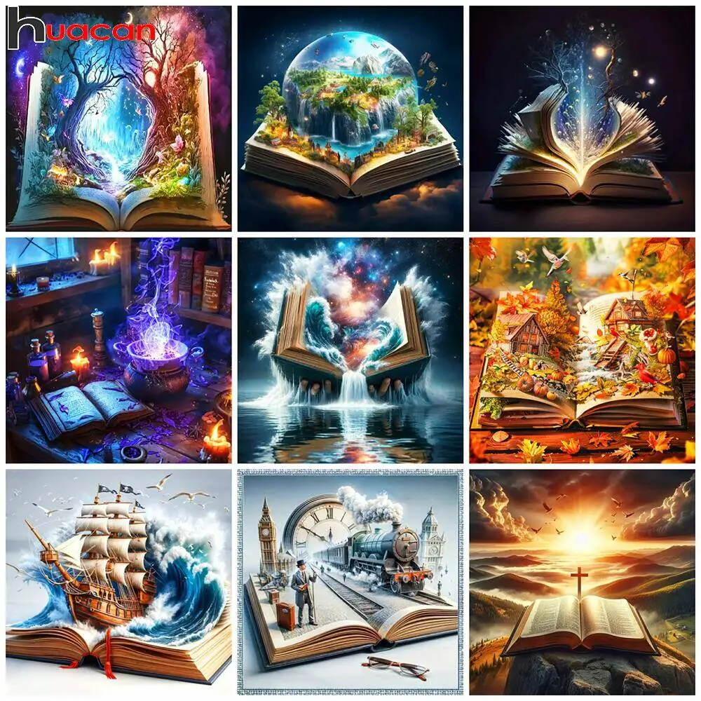Huacan Diamant Malerei Set Tai Chi Sonnenblume volle quadratische runde Mosaik Stickerei Yin Yang Landschaft Wohnkultur