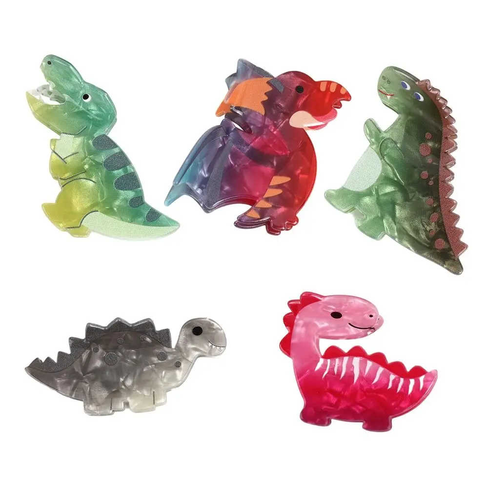 Tyrannosaurus Rex Dinosaur Hair Claw Stegosaur Diplodocus Acrylic Animal Shark Clip Geometric Ponytail Holder Cartoon Hair Clip