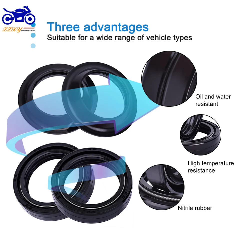 Motorcycle Front Shock Absorber Fork Damper Oil Seal & Dust Cover Seal Lip For Honda CL400 K6 VF400F VF400FD VF400 CL VF 400 F