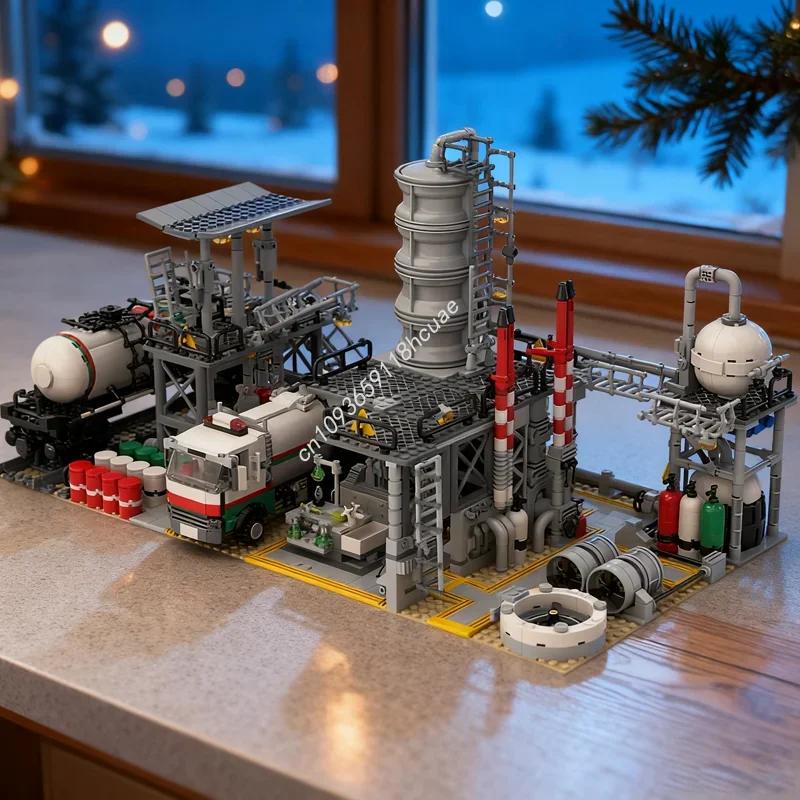 2224pcs MOC Chemical Plant Trained Model Building Blocks Construction Assemble Toys Idea Festival Gifts Education Brick