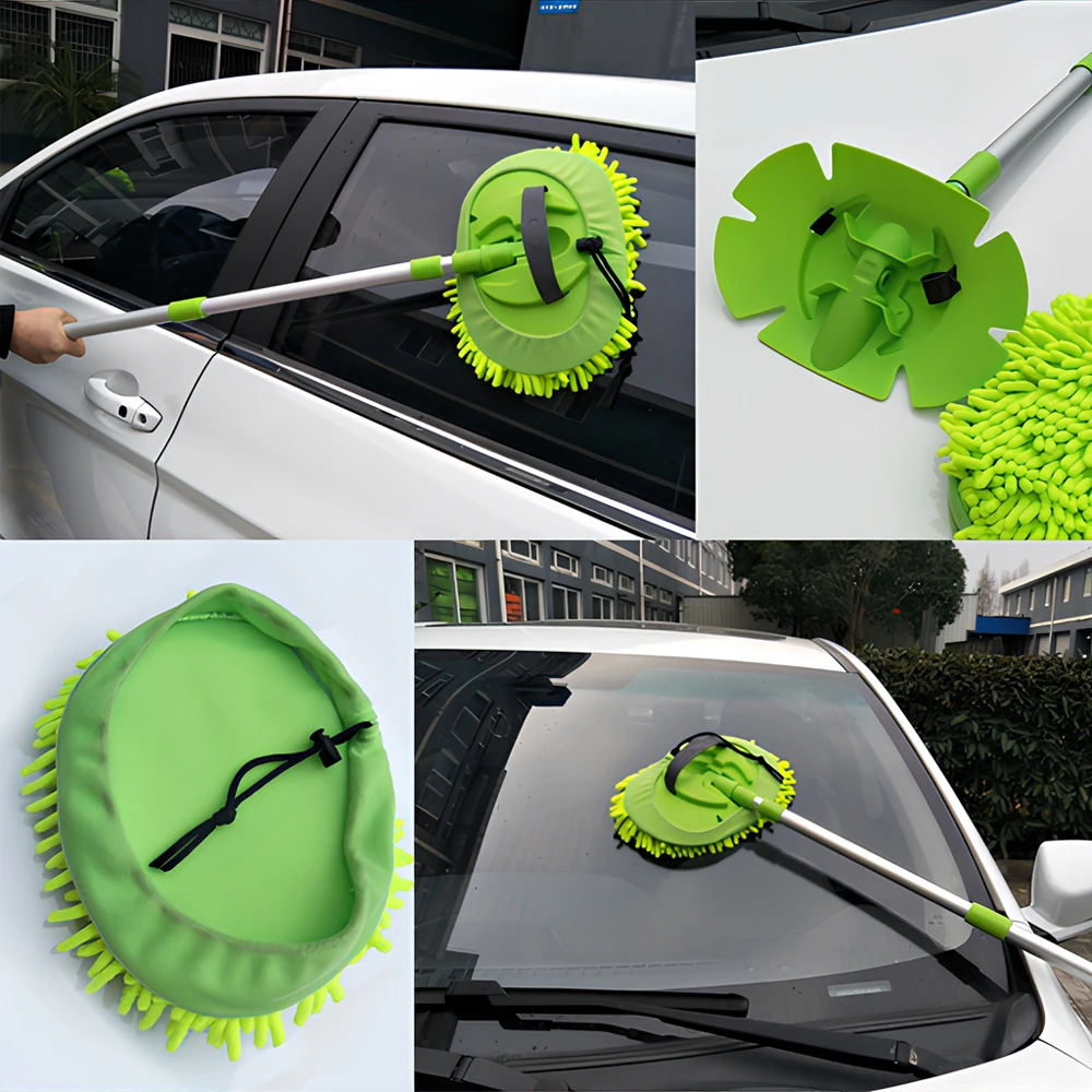 Chenille Multi Function Car Wash Scrub Retractable Long Handle Mop Soft Hair Dust Blanket Maintenance Professional Beauty Tools