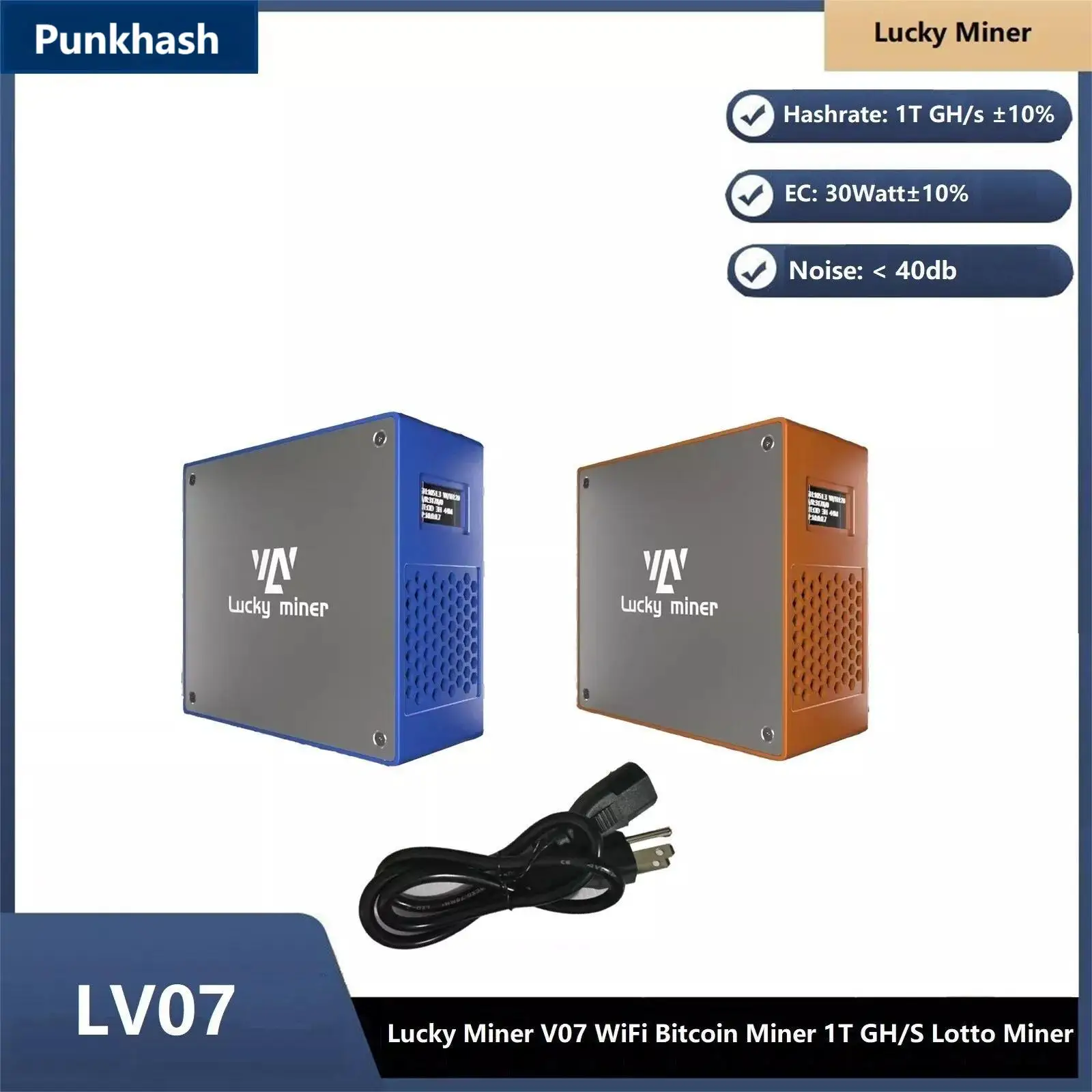 Lucky Miner LV07 Latest Upgrade, SHA-256 Support for BTC, DGB, BCH, Solo Bitcoin Miner, 1T GH/S, WiFi Asic Mining Machine