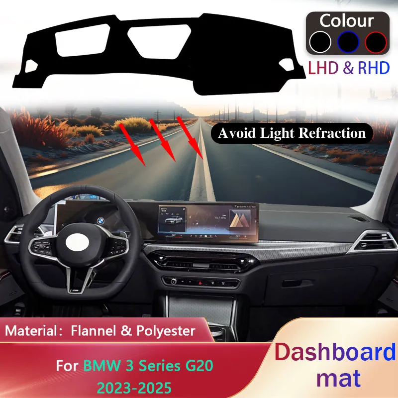 

Car Dashboard Pad for BMW 3 Series G20 G21 G28 Facelift 2023 2024 2025 M340i Sunshade Mat Dashmat Cover Carpet Rug Accessories