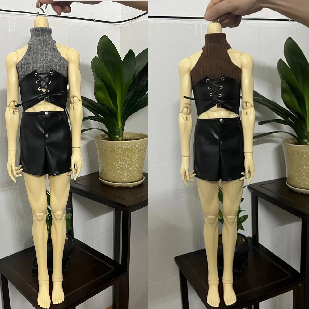 （Customize 30 Days） uncle 73 BJD/SD doll clothes Knitted top with waistband leather pants 1pcs