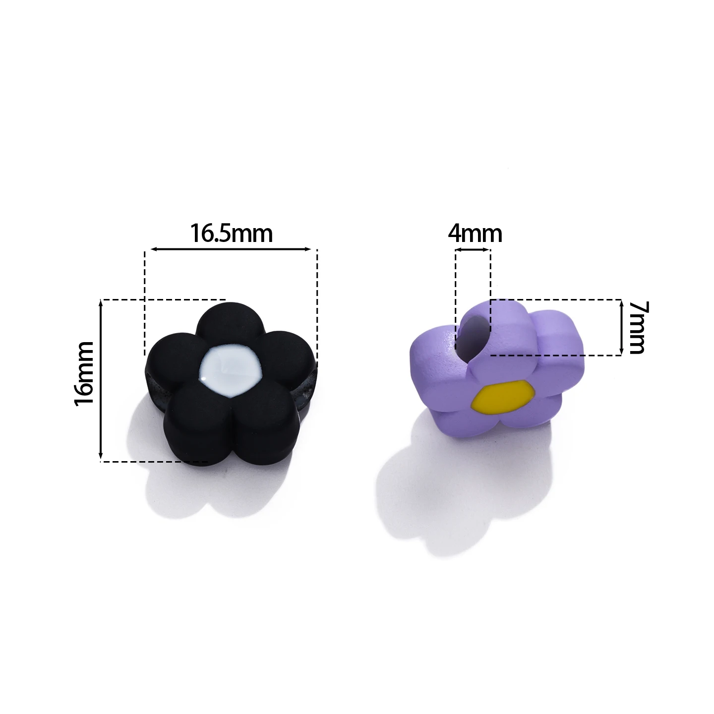 5pcs/Lots 16*16.5mm Acrylic Colored Flower Shaped Beads Spacer Loose Beads for DIY Necklace Bracelet Jewelry Making Accessories
