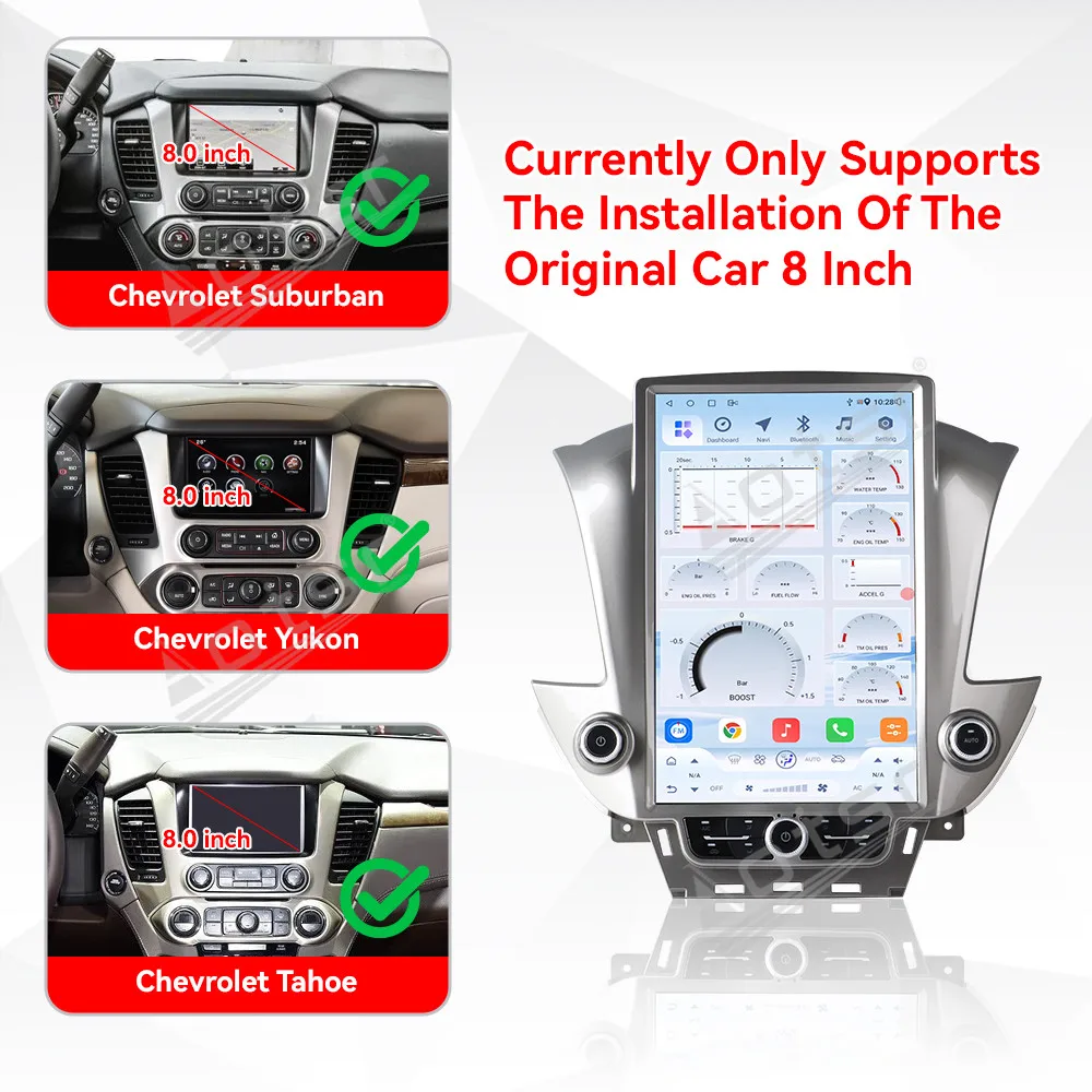 14.5' CarPlay TouchScreen 8+256GB Android 15.0 Multimedia Radio GPS for GMC Yukon Chevrolet Tahoe Suburban 2014 - 2020 Head Unit