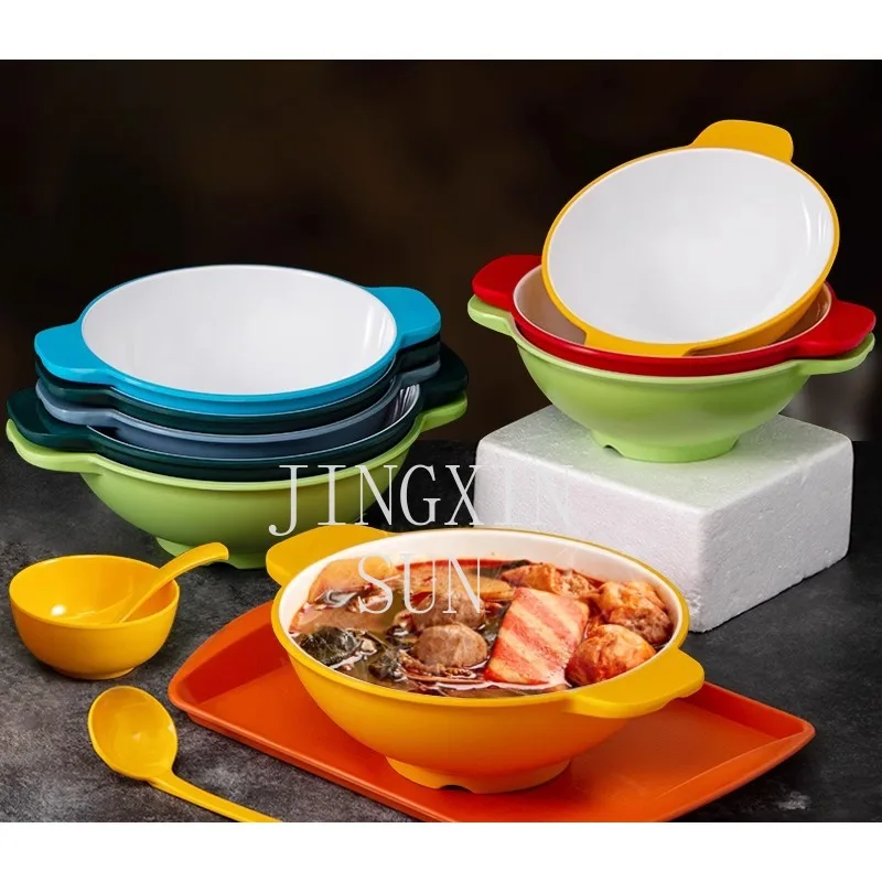 

Malatang Bowl Binaural Rice Noodle Restaurant Special Vegetable Melamine Tableware Commercial