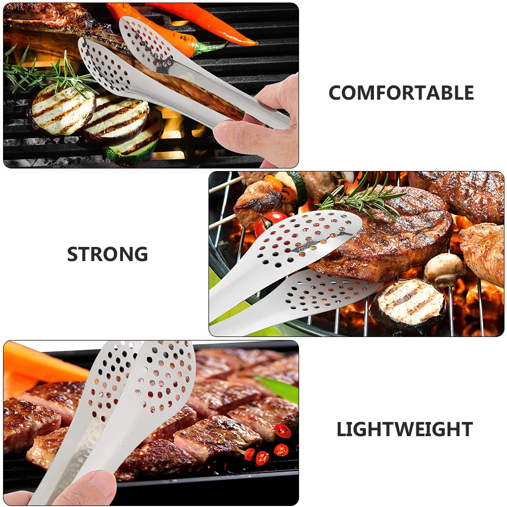 

4 шт. щипцы из нержавеющей стали с длинными ручками для барбекю, гриля, приготовления пищи, домашней вечеринки, серебряные щипцы для хлеба, зажимы для барбекю