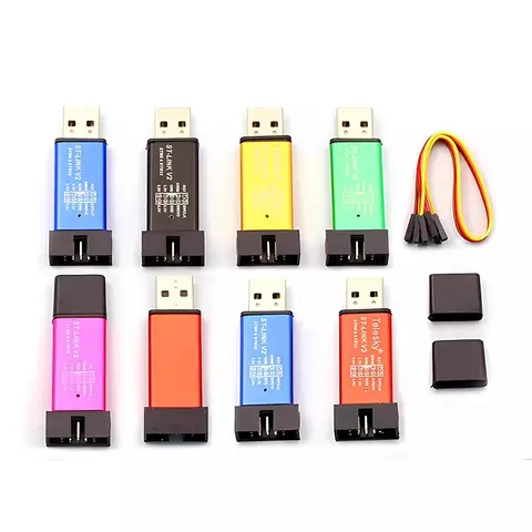 1Set ST LINK Stlink ST-Link V2 Mini STM8 STM32 Simulator Download Programmer Programming With Cover DuPont Cable ST Link V2