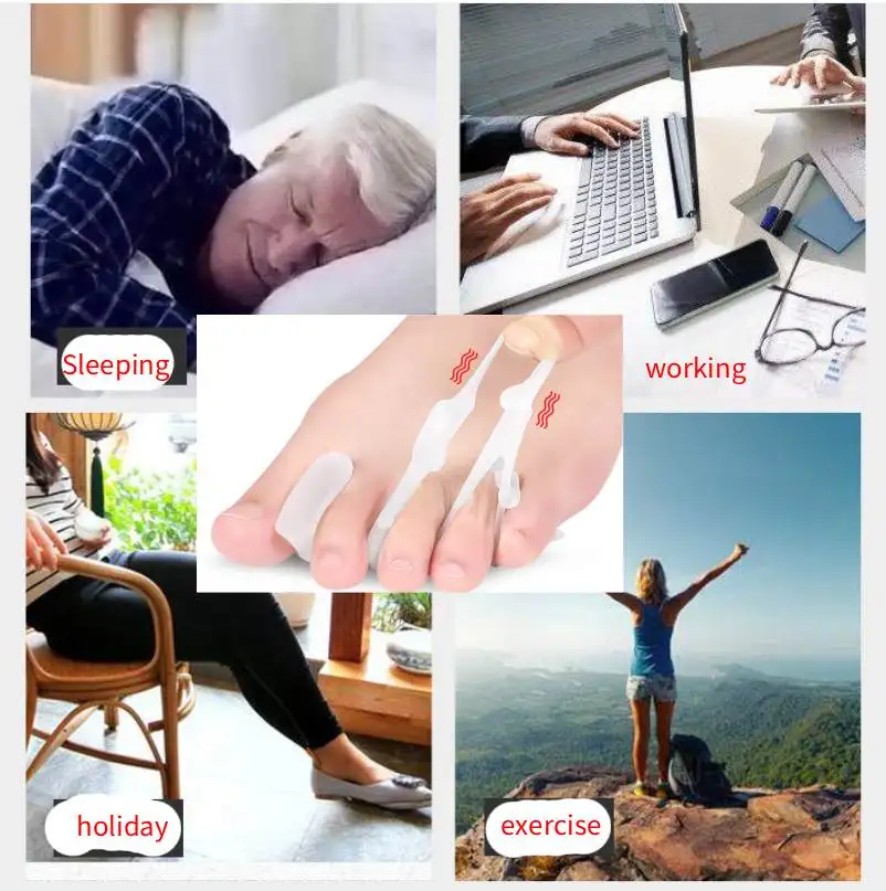 

1/60Pairs Silicone Gel Thumb Corrector Bunion Toe Protector Separator Hallux Valgus Finger Straightener Foot Care Pain Relief