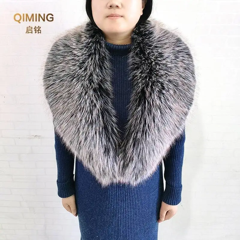 Autumn Winter Female Faux Fur Collar Fluffy Imitation Fox Fur Scarf Fake Raccoon Large Furry Shwal Neck Warmer Women Decoration