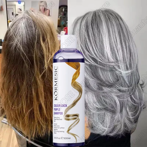 Champú púrpura profesional, eliminación amarilla profesional, postteñido, cuidado del cabello gris, champú resaltado blanqueado, revitaliza 300ml