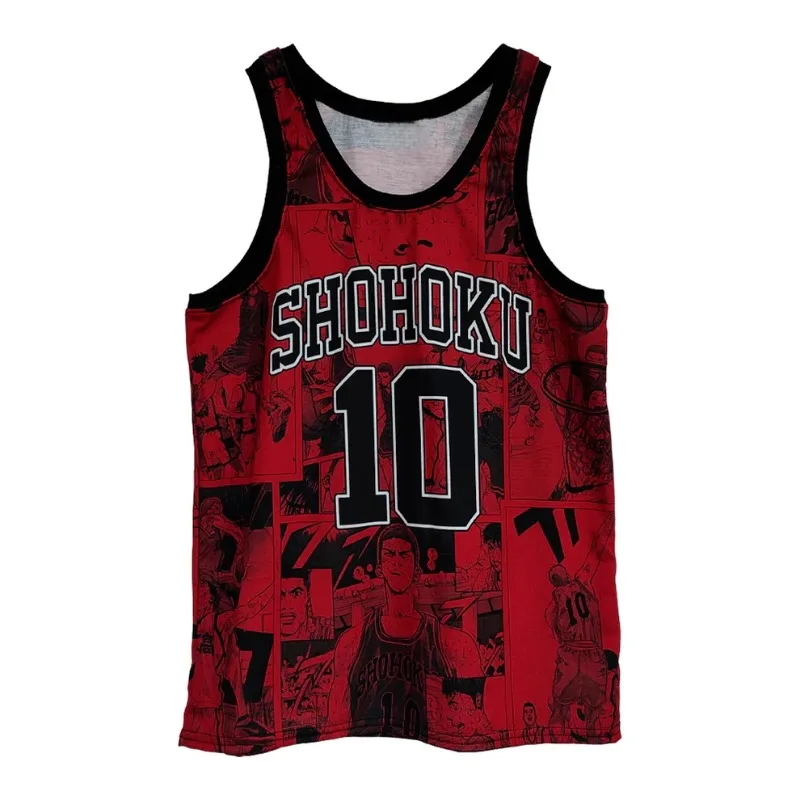 

Футболка Shohoku Slam Dunk Surrounding T-shirt Ryukawa Maple с короткими рукавами, мужская майка, летняя свободная спортивная футболка, модная