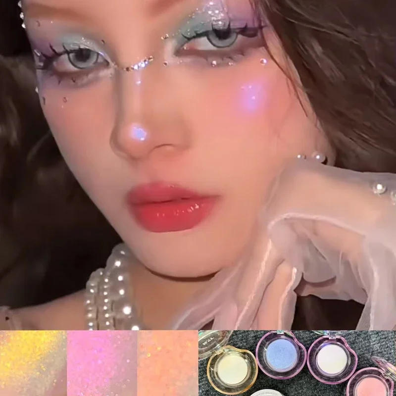 Hoogglans Diamond Highlighter Palette Prachtige Glitter Oogschaduw Glanzende Glanzende Zijderups Schaduw Shimmer Ogen Make-up