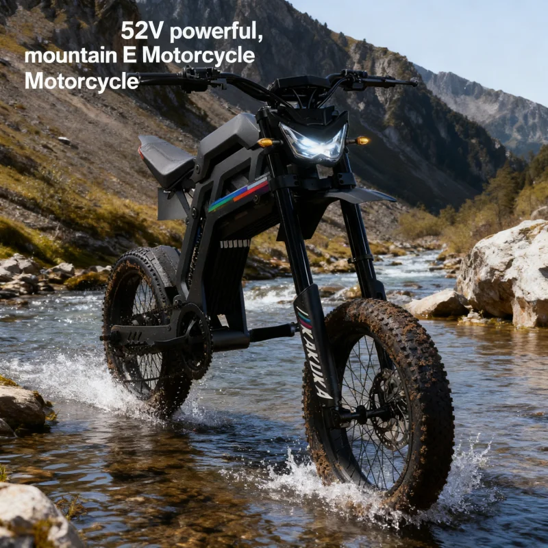 

OBX GT73 52V 2000W Electric Motorcycle With Fat Tire-Heavy-Duty Off-Road E-Bike For Rough Terrain 70km/h Max Speed