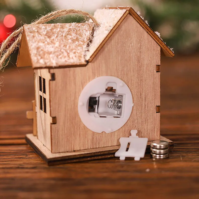 Luzes noturnas led aldeia pequena casa noite lâmpada alimentada por bateria ao ar livre pendurado lanternas natal decoração de festa festiva