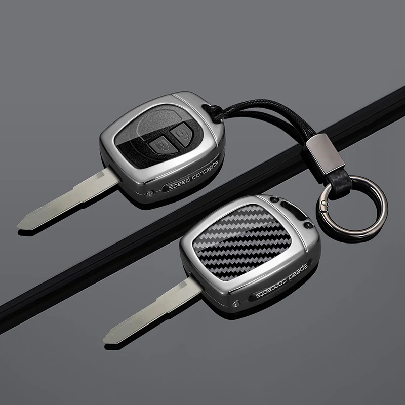 

Suitable Zinc Alloy Carbon Fiber Car Key Case Cover For Suzuki Swift Ignis Vitara Liana Ciaz Baleno Protect Keychain Accessory