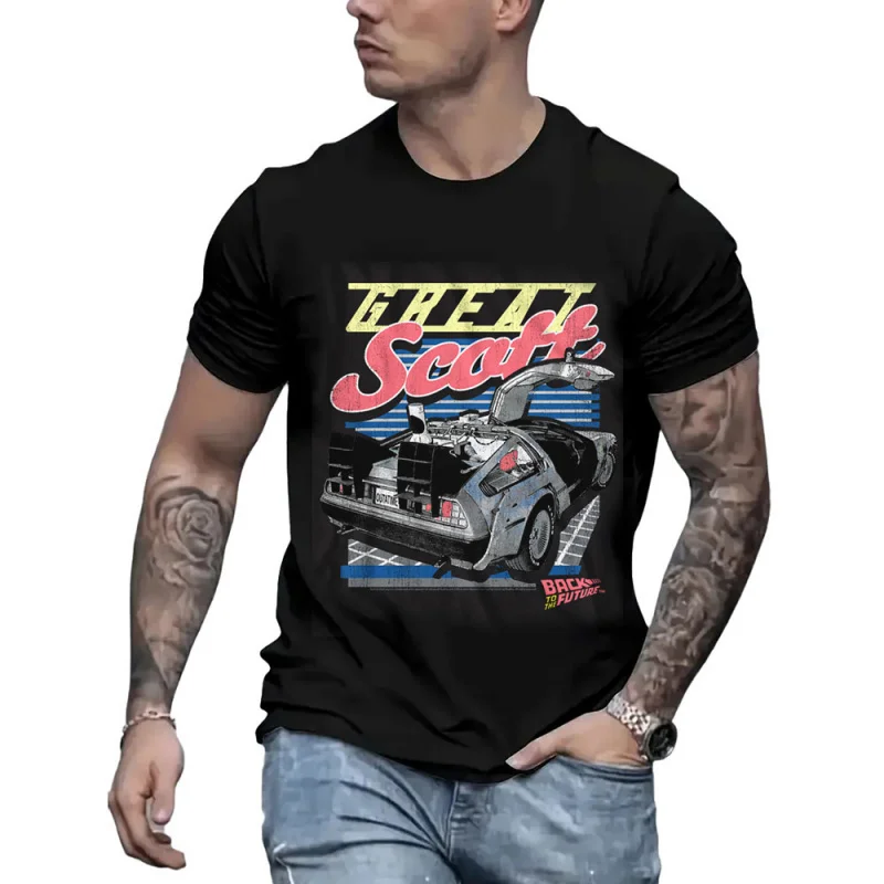 Gran Scott DeLorean Regreso al futuro Vintage Sic Fi regalo camiseta 80 películas máquina del tiempo ropa gráfica todas las tallas Tops S-6XL