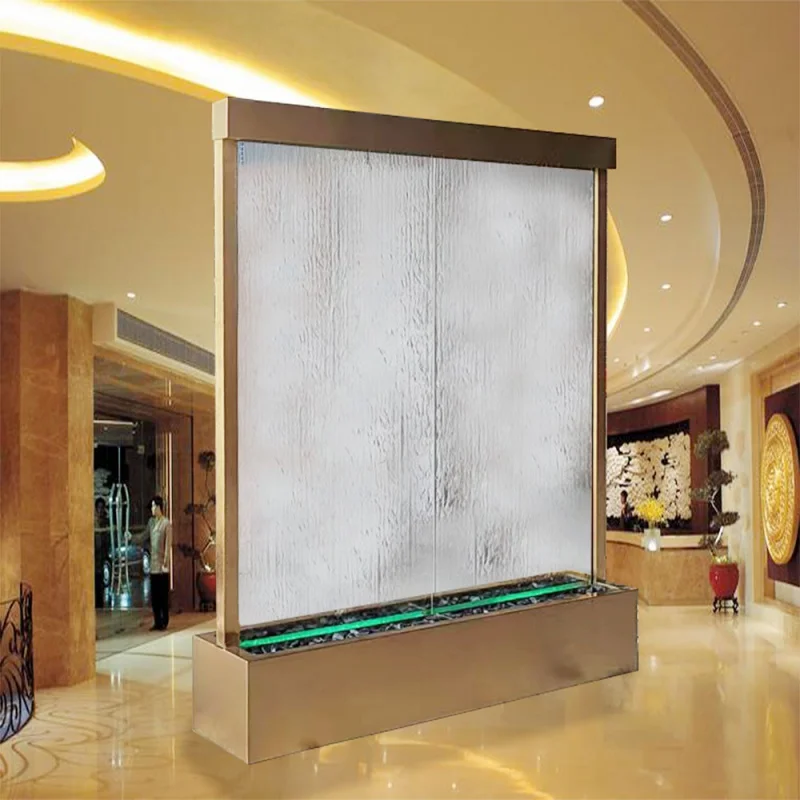 Custom. Factory price best sale indoor decoration stainless steel glass waterfall and fountains for home