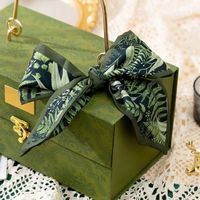 Neckerchief Camellia Scarves Textile ribbon dacron Diagonal scarf Mid-Autumn Festival gift box scarf Headband Plain weave