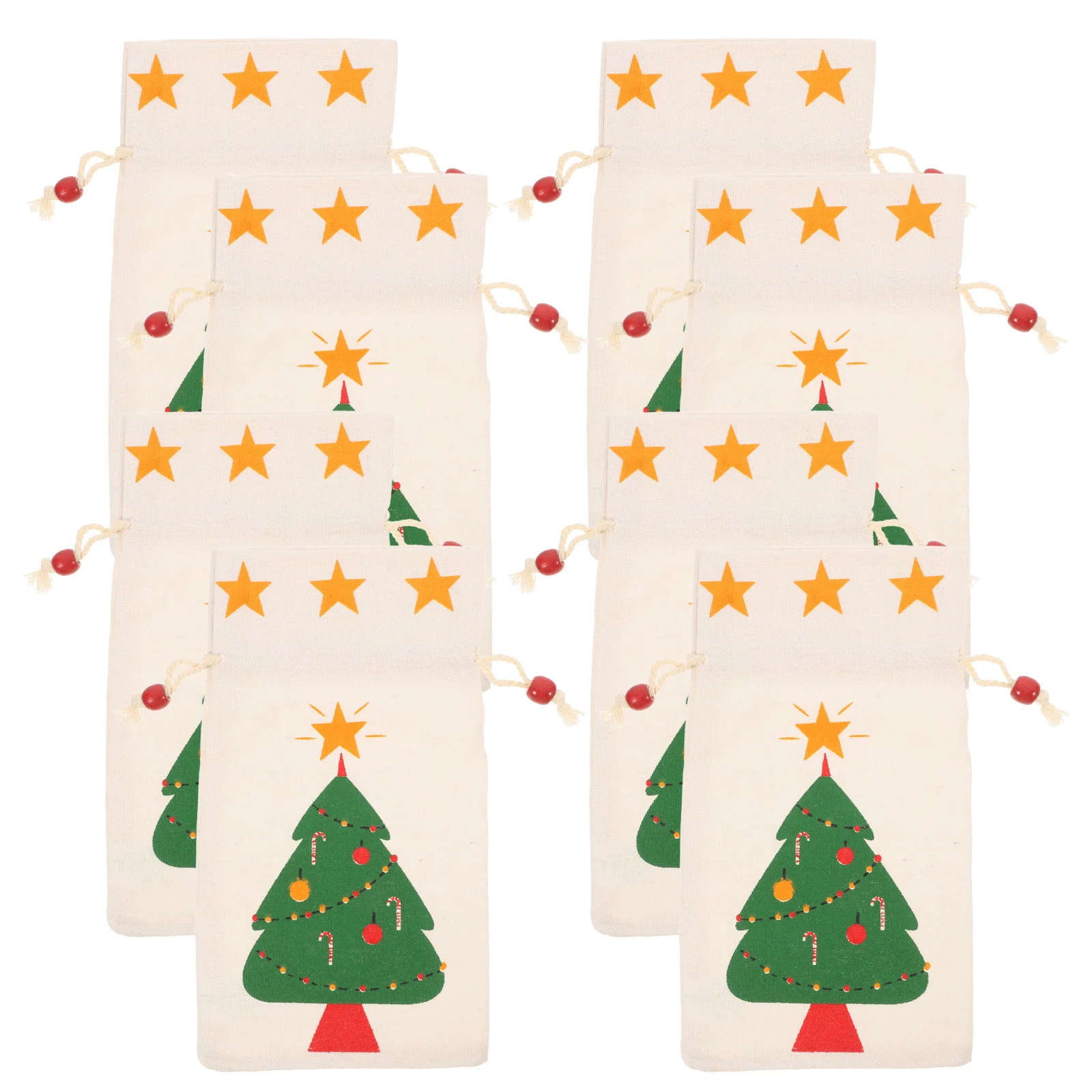 

8Pcs Gift Bag Portable Drawstring Bags Christmas Drawstring Bags Christmas Party Themed Large Capacity Safe Material