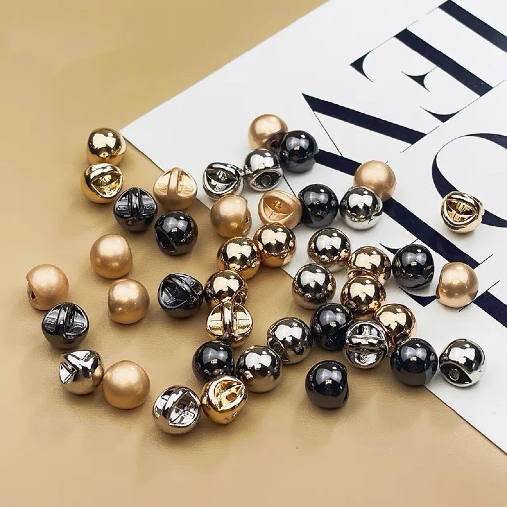 10Pcs/Lot Retro Small Beads Metal Button Chiffon Shirt Sewing  Clothing Simple Decorative Button