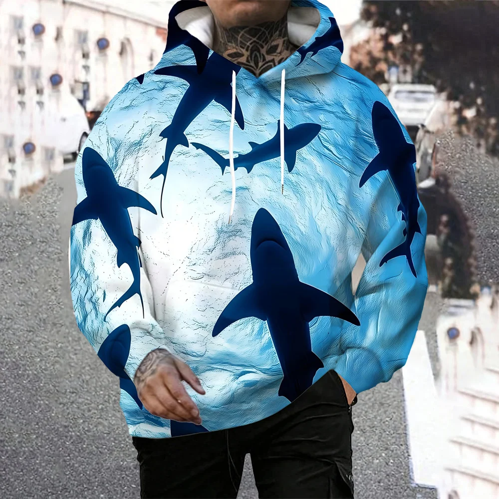 Animal Print Hoodie for Men Fun Hoodies for Men New Fall Men's Sweatshirts Animal Print Men's Tops Hooded Shirt Hoodies for Man