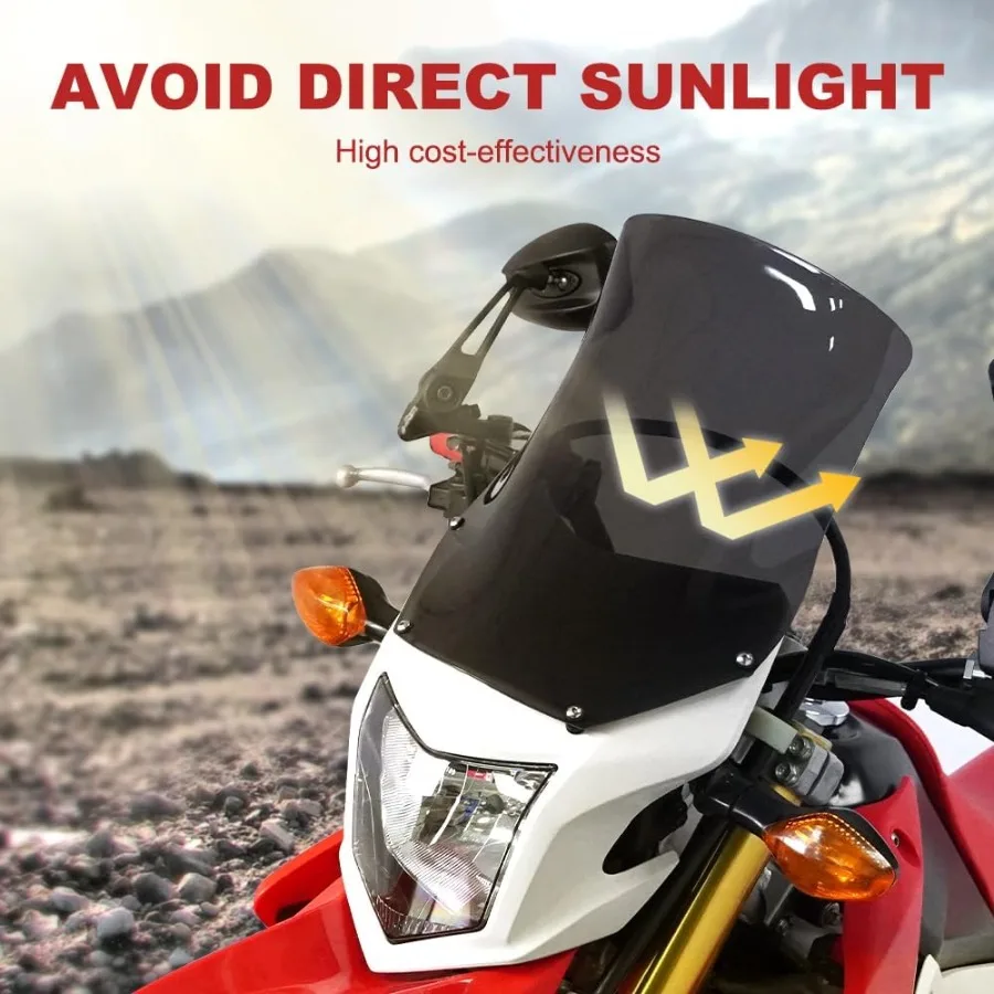 الزجاج الأمامي مناسب لـ CRF250L 20132023 وWR450F 20032005 و2023 الزجاج الأمامي للدراجات النارية مع تصميم هوائي محسن #5