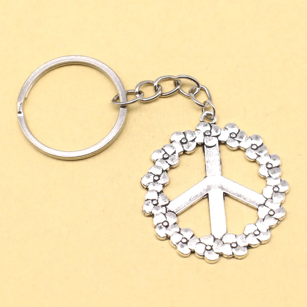 1 Piece Peace Talisman Motorcycle Key Ring Jewelry For Women 38x41mm