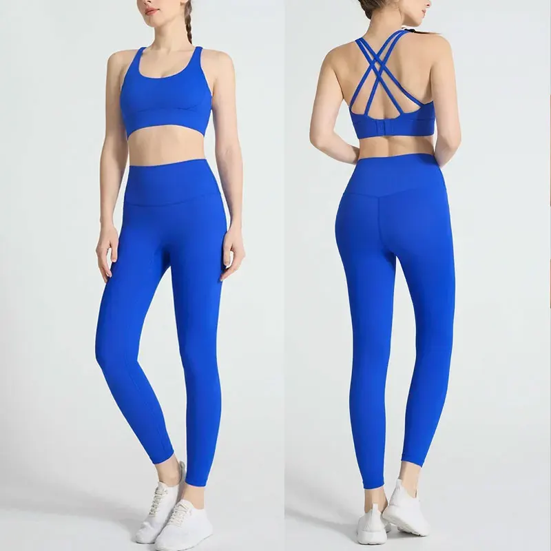 

2 Piece Yoga Clothes Women's Tracksuit Athletic Wear Pilates Fitness Suit Gym Workout Push Up Clothes Sports Bra Leggings Suit