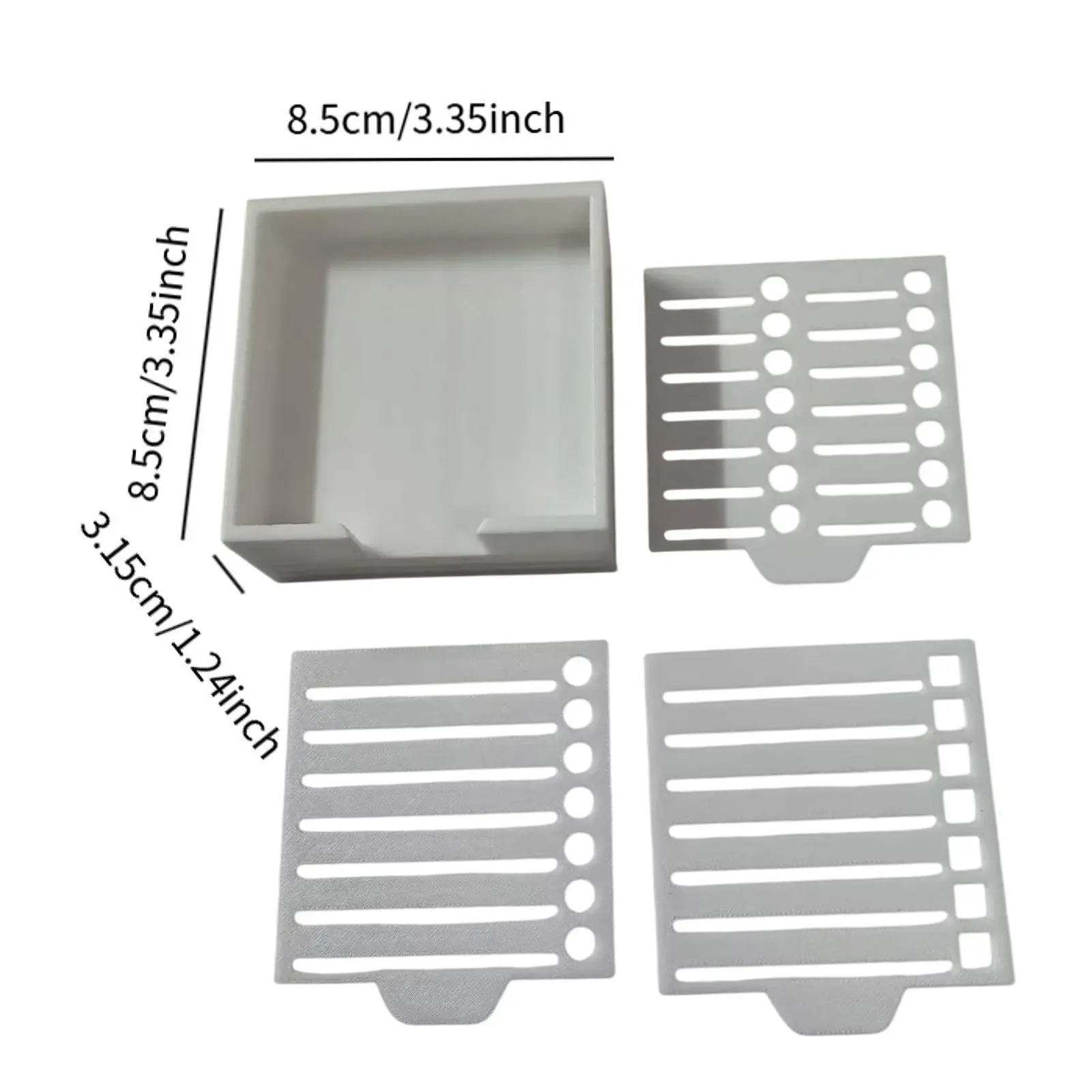 Sticky Note Holder with Stencil Office Stationery Supplies Multifunctional Office Desk Organizer Memo Note Dispenser for Desktop