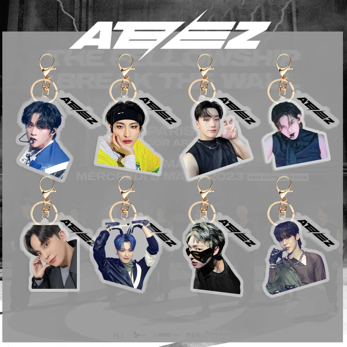 

A ATEEZ 'Guerrilla' New Acrylic Keychain Gold Hong Zhong Ding Runhao Jewelry Hanger