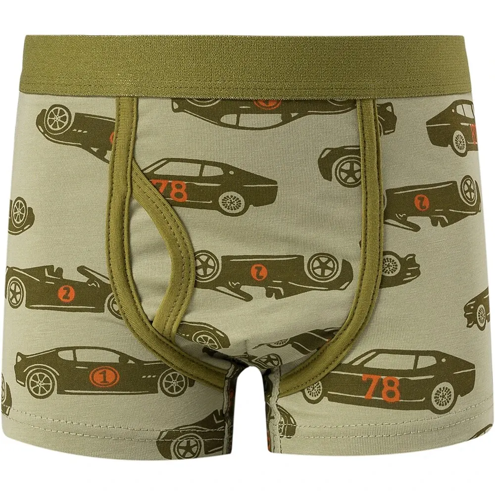 3pcs Toddler Kid Boys Underwear Soft Breathable Cartoon Dinosaur Fire Truck Pattern Comfy Boxers Briefs - Kids Fashion